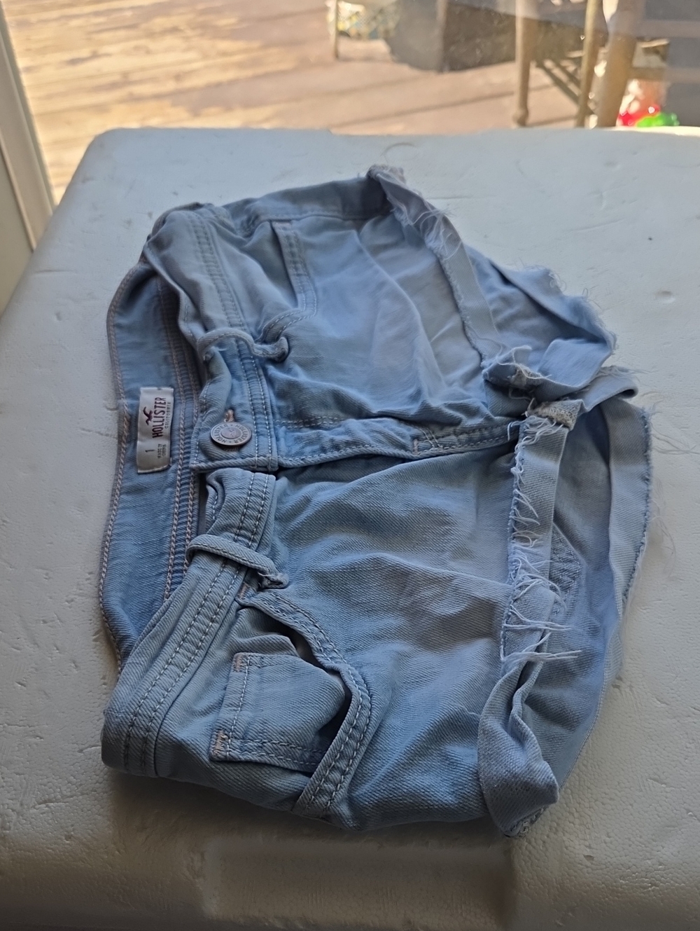 Hollister Light Blue Denim Bootie Shorts 1 Wasit 24 Y2k